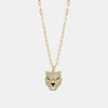Collier en chaîne avec panthère en diamant