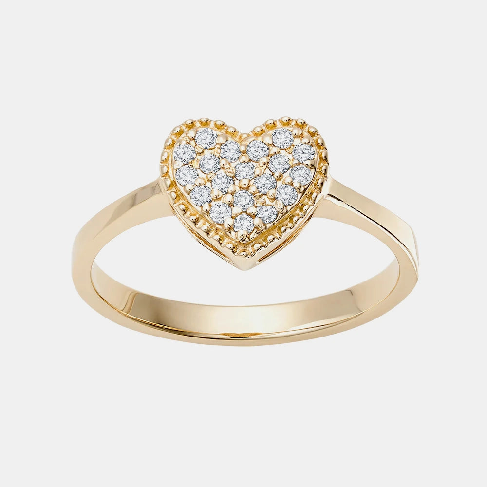 Bague de Coeur ﻿Pavé 