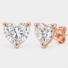 Lab Grown Heart-Shaped Diamond Stud Earrings