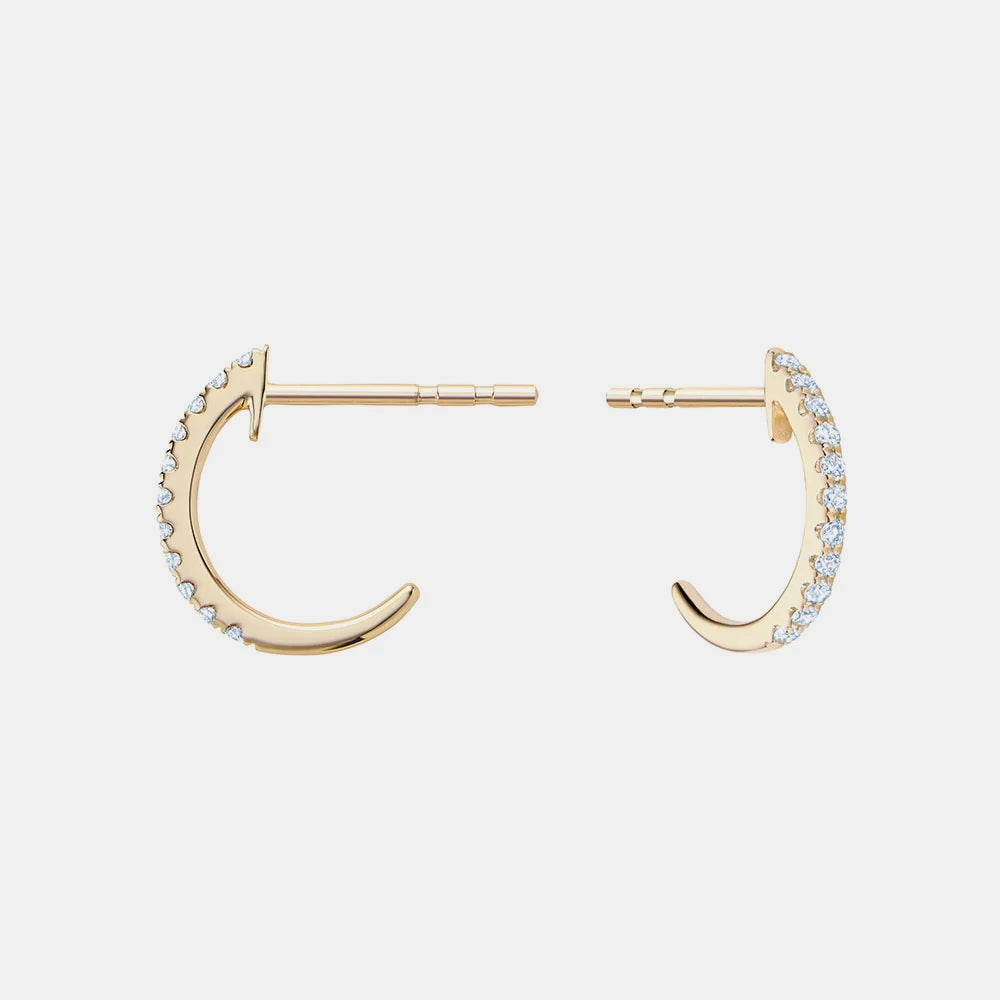 Boucles d'Oreilles Semi "Huggies" en Diamant