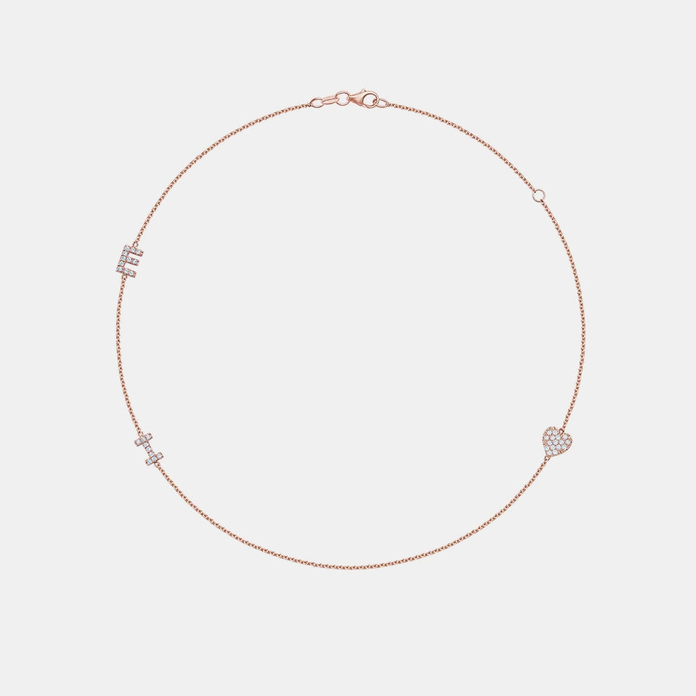 Collier à Mini Initiale Pavée