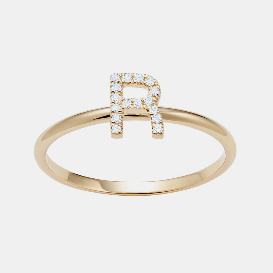 Bague à Initiale en Diamant