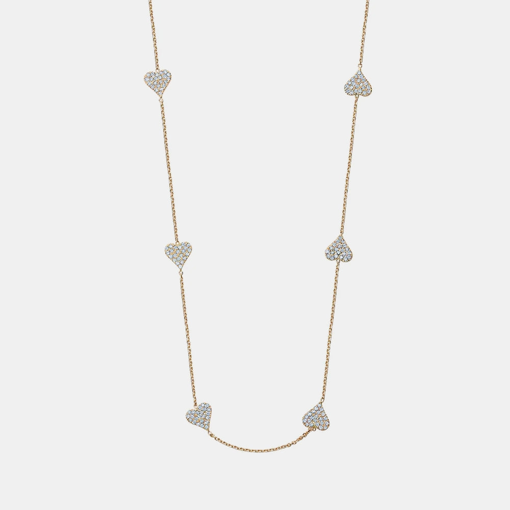Pavé Heart By The Yard Necklace