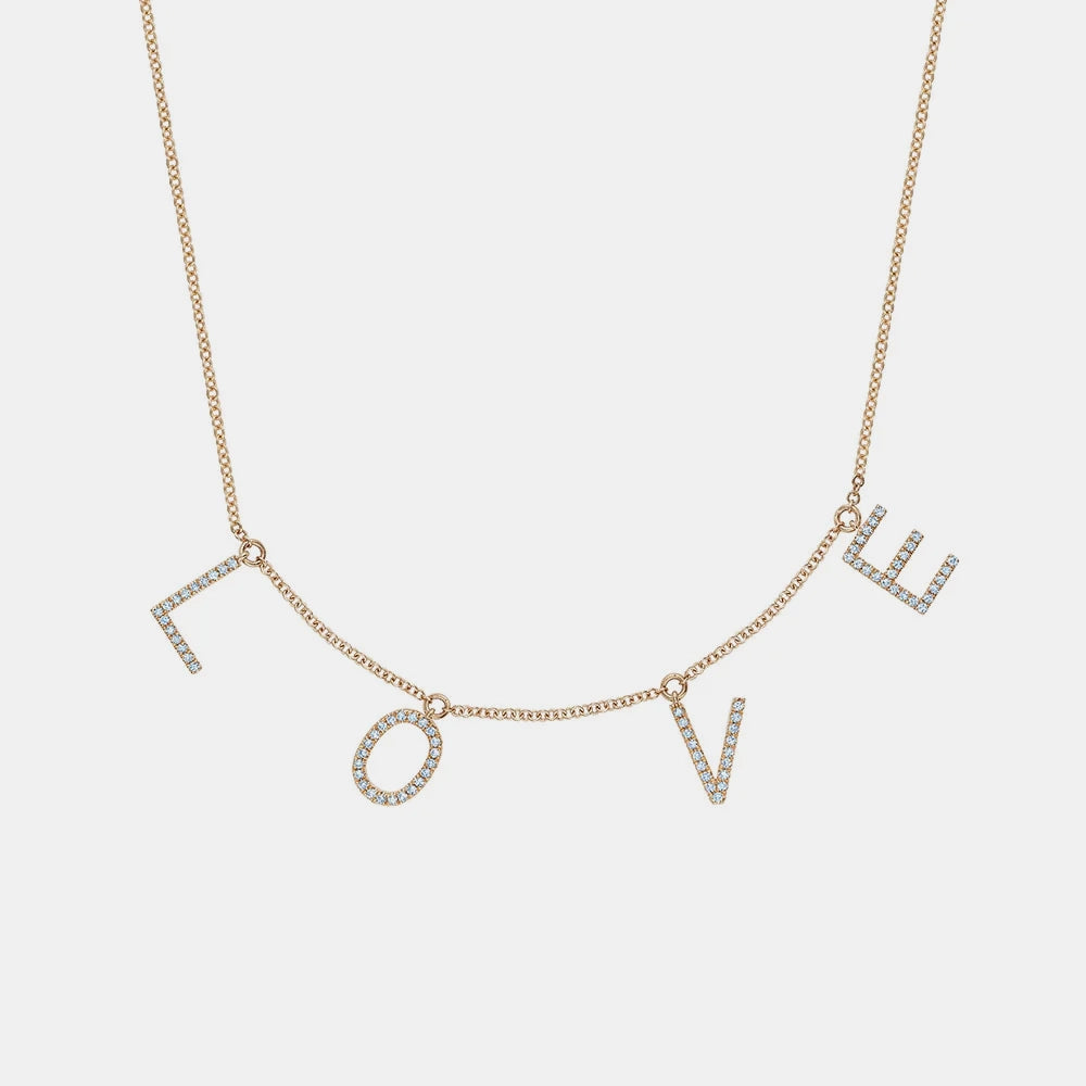 Dangling Diamond Love Necklace