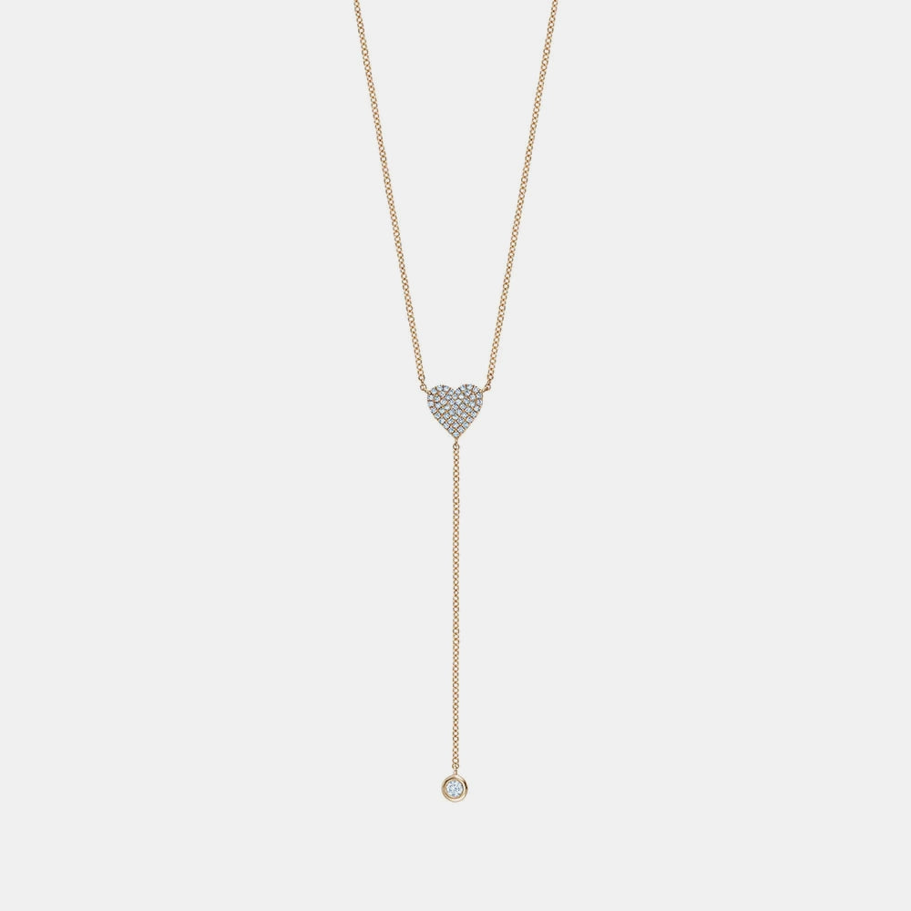 Diamond Lariat Heart Necklace