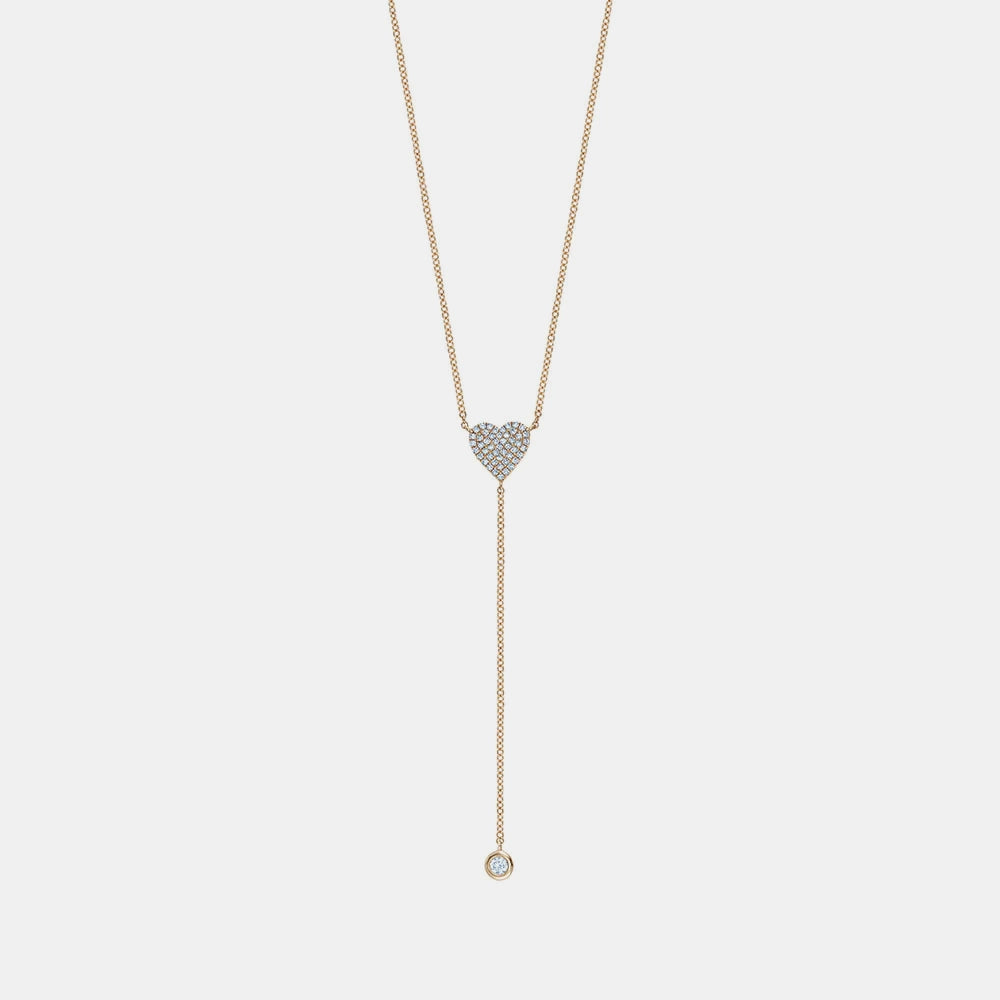 Diamond Lariat Heart Necklace