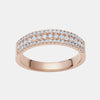 Three Row Semi Pavé Ring