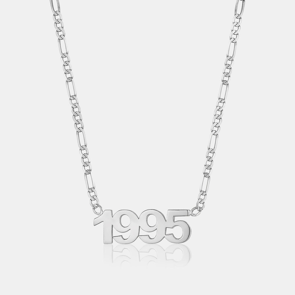 Collier de Date Personnalisé avec Chaîne Figaro