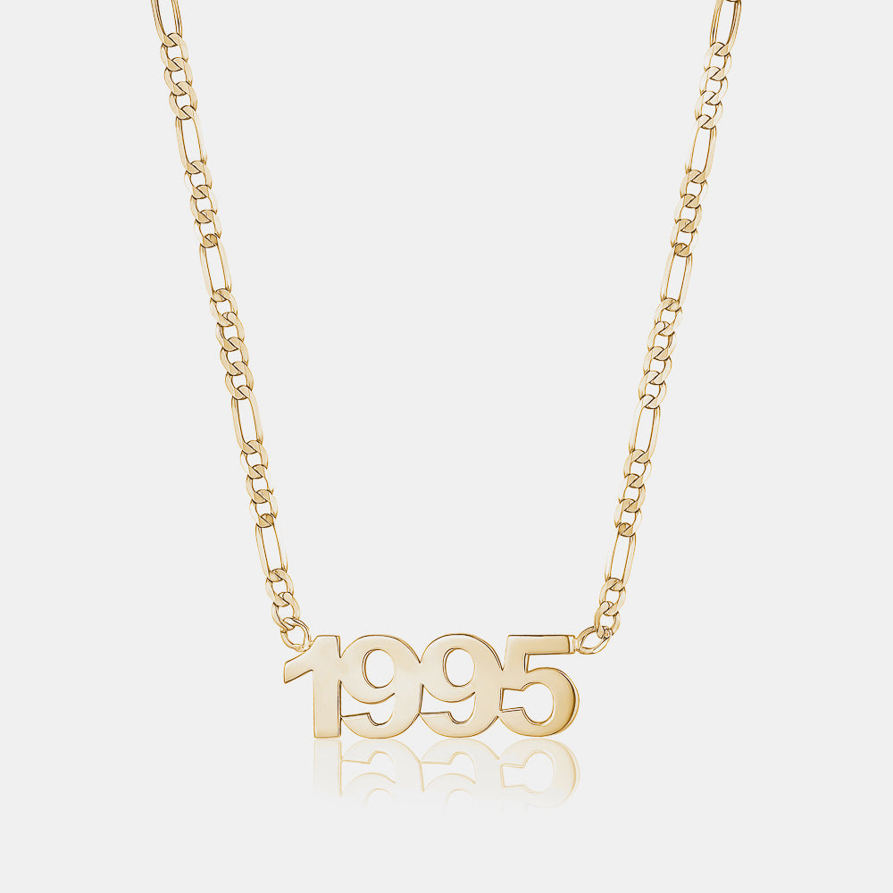 Custom Date Figaro Chain Necklace