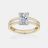 Bague de fiançailles Radiant Cut avec anneau fendu en or