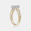 Bague de fiançailles Radiant Cut avec anneau fendu en or