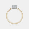 Bague de fiançailles Radiant Cut avec anneau fendu en or