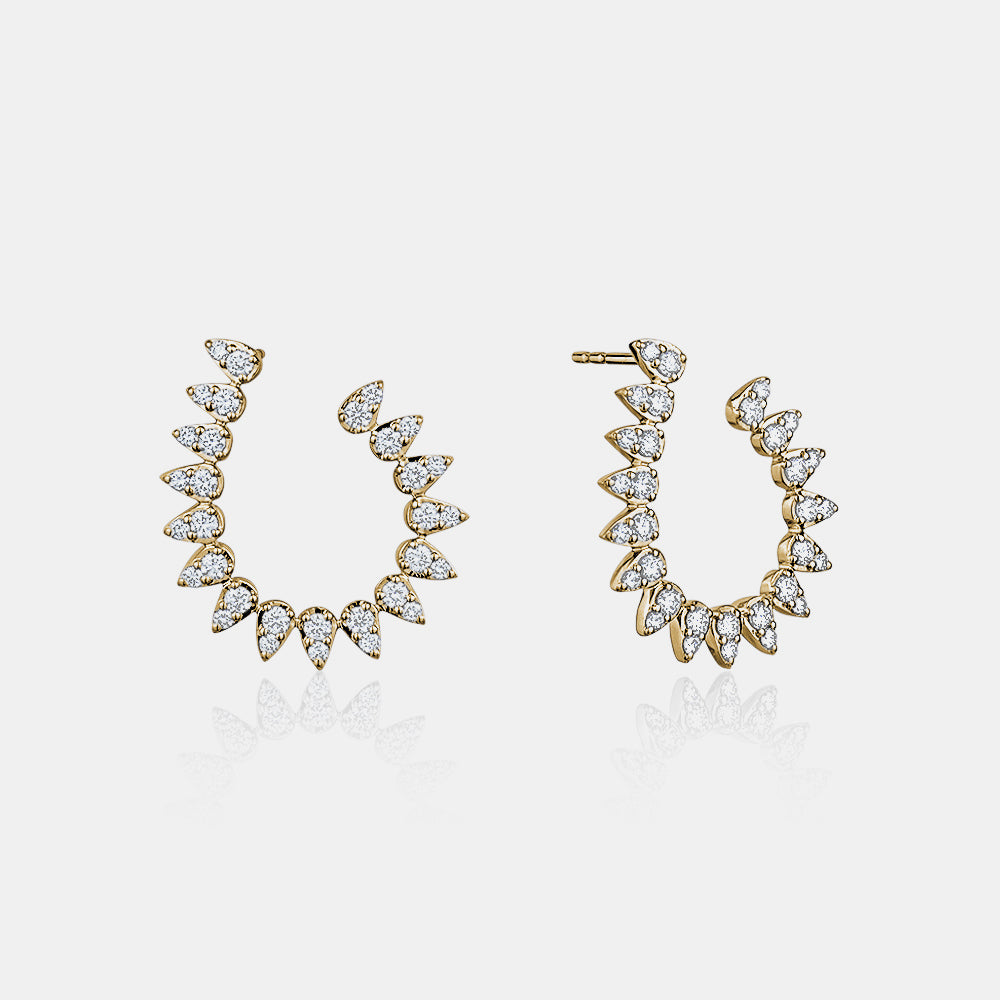 Diamond Pear Shape Statement Earrings