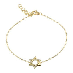 Half Diamond Star of David Bracelet