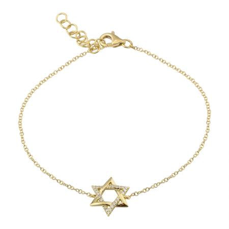 Half Diamond Star of David Bracelet