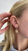 Boucles d'oreilles étoile cannelée en diamant