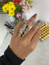 Bague Toi et Moi en saphir bleu ovale