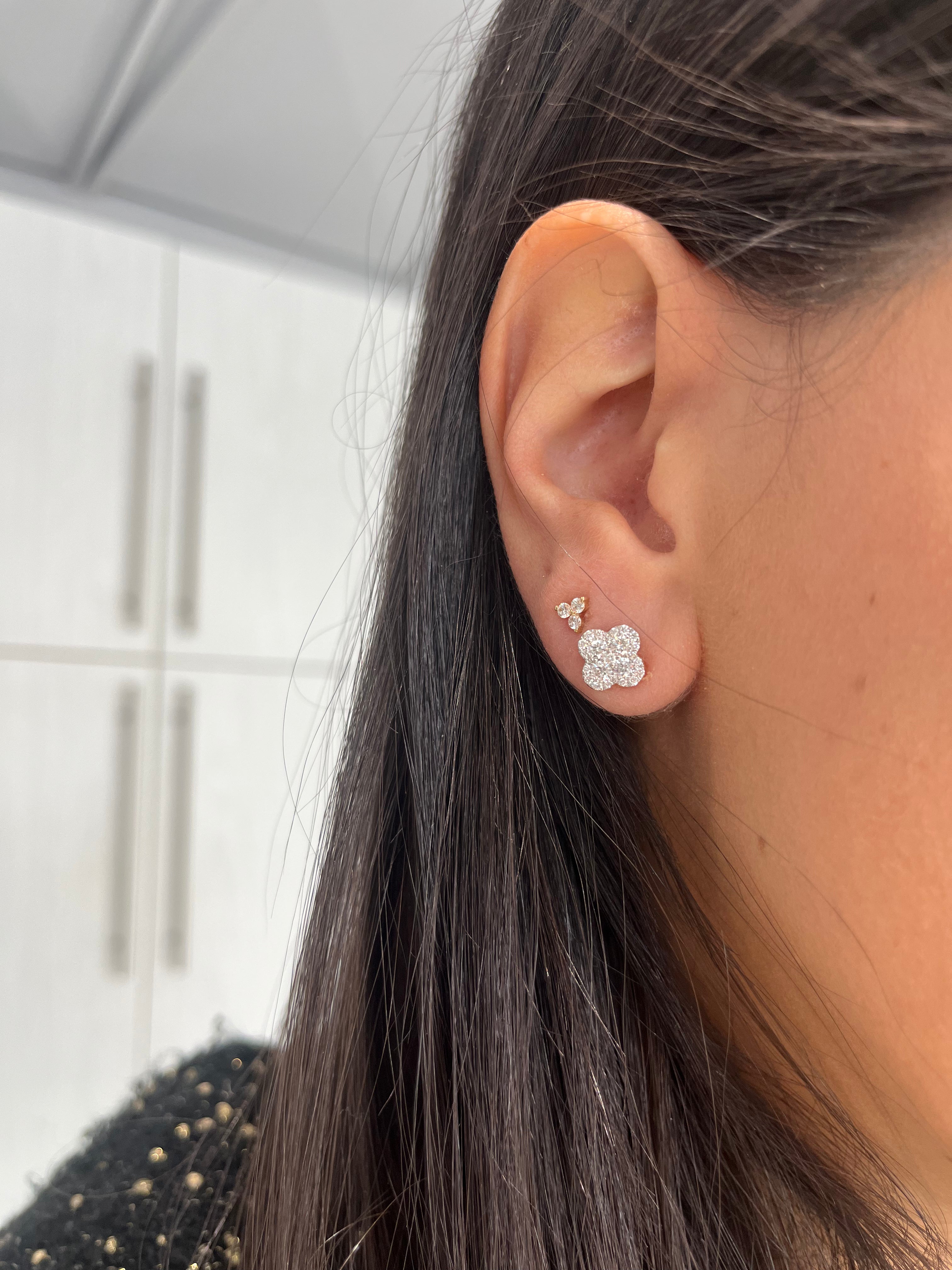 Diamond Clover Studs
