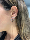 Petites Boucles d'Oreilles Créoles en Diamant
