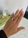 Bague Toi et Moi en saphir bleu ovale