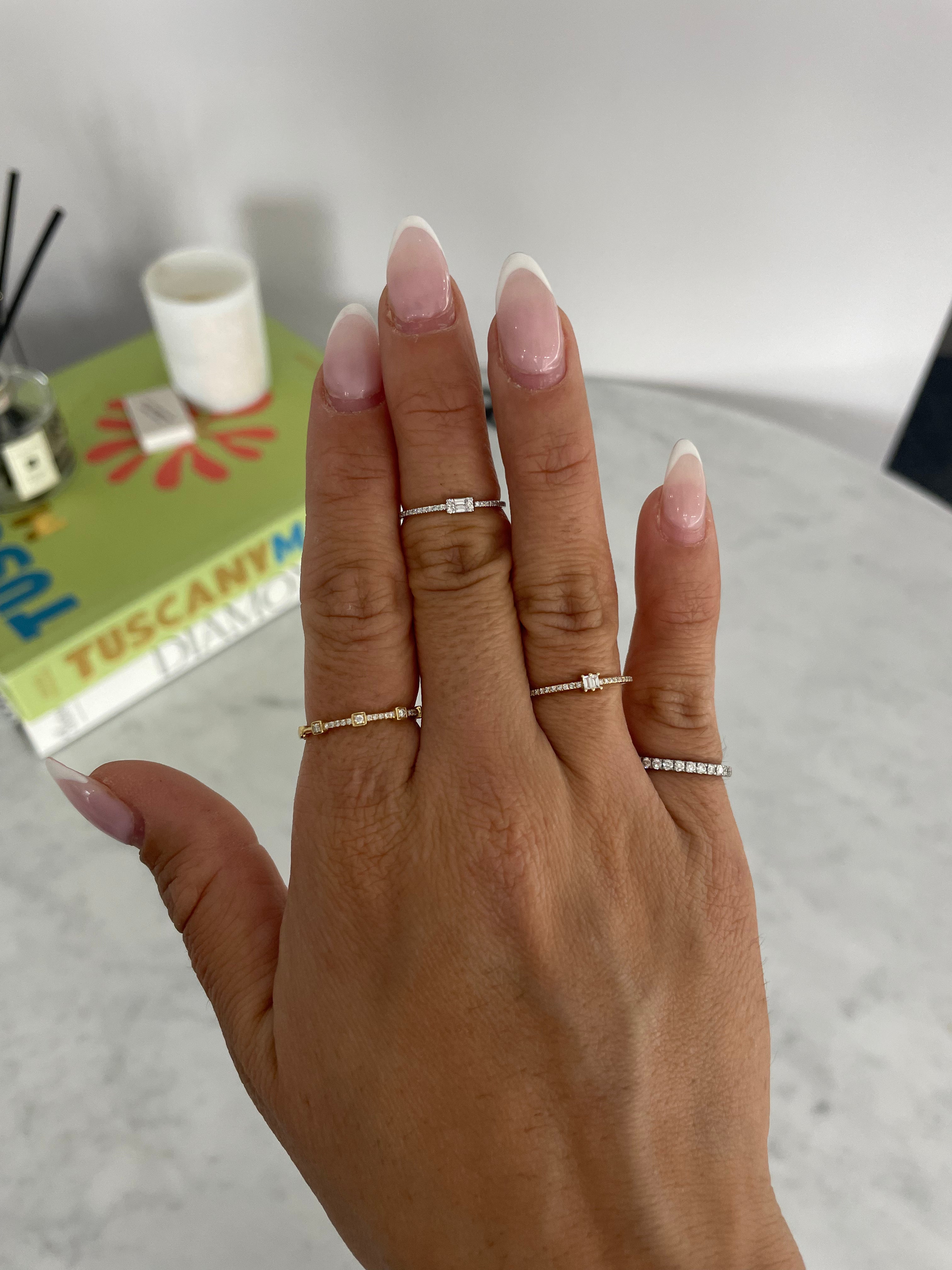 Double Vertical Baguette Stackable Ring