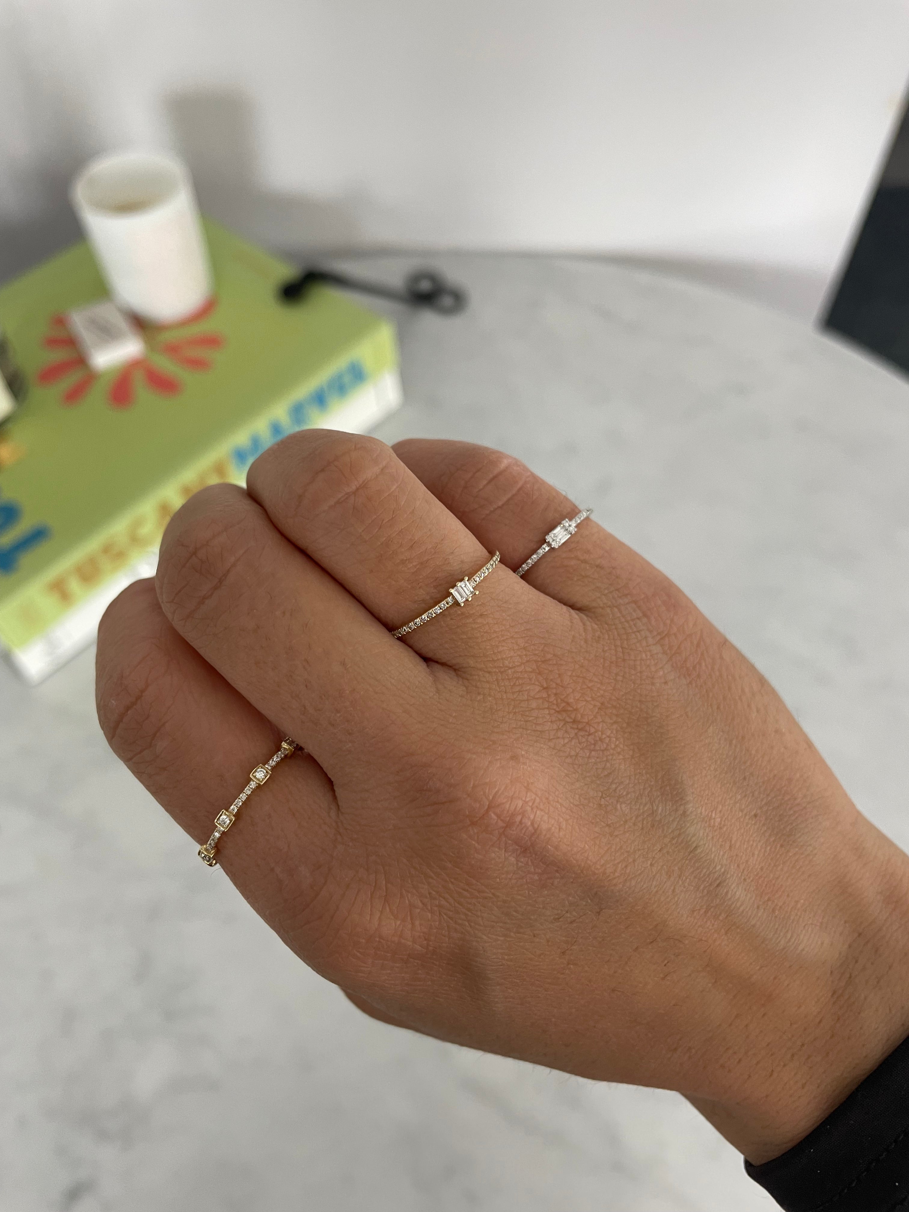 Double Vertical Baguette Stackable Ring