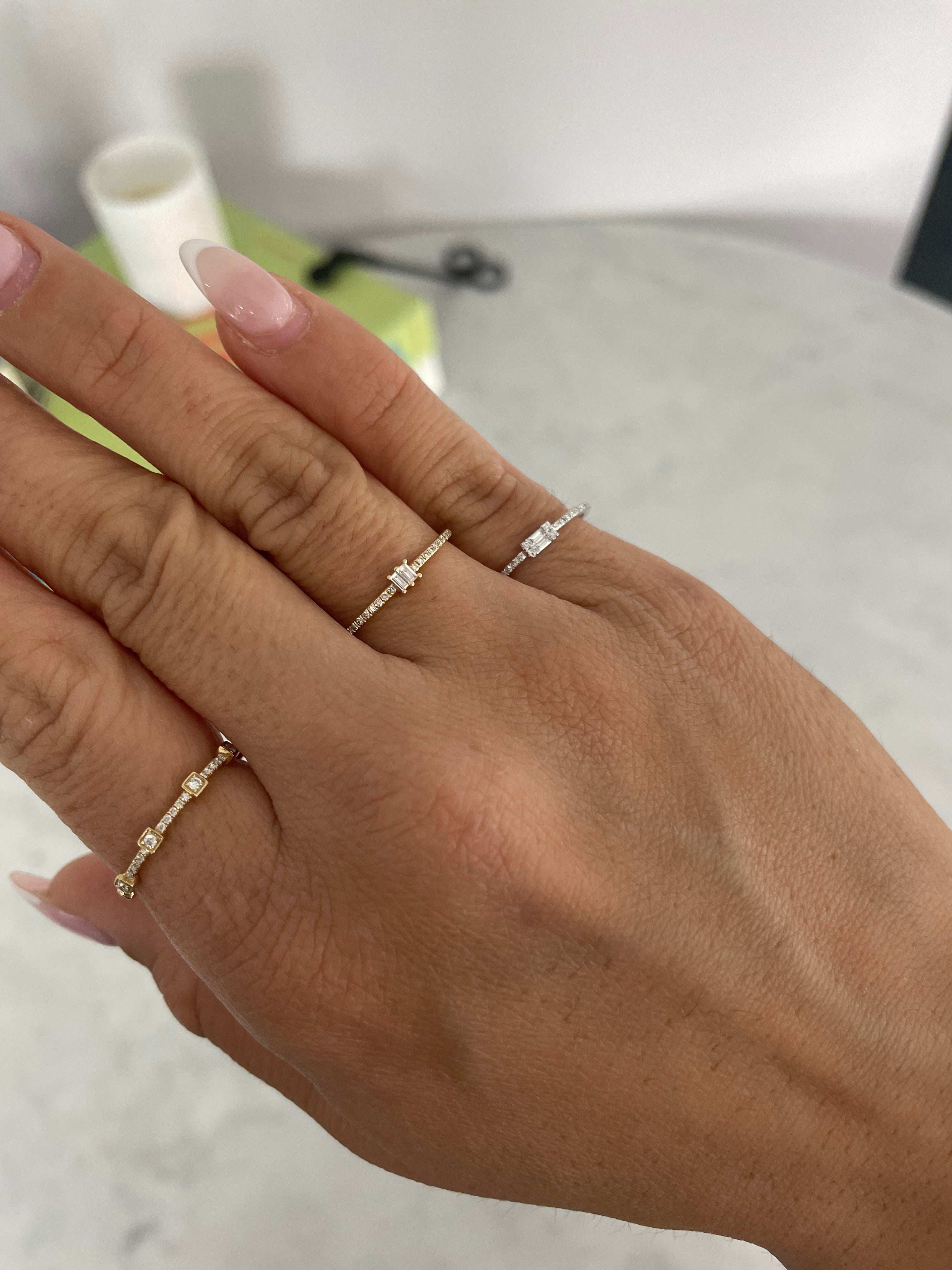Double Vertical Baguette Stackable Ring