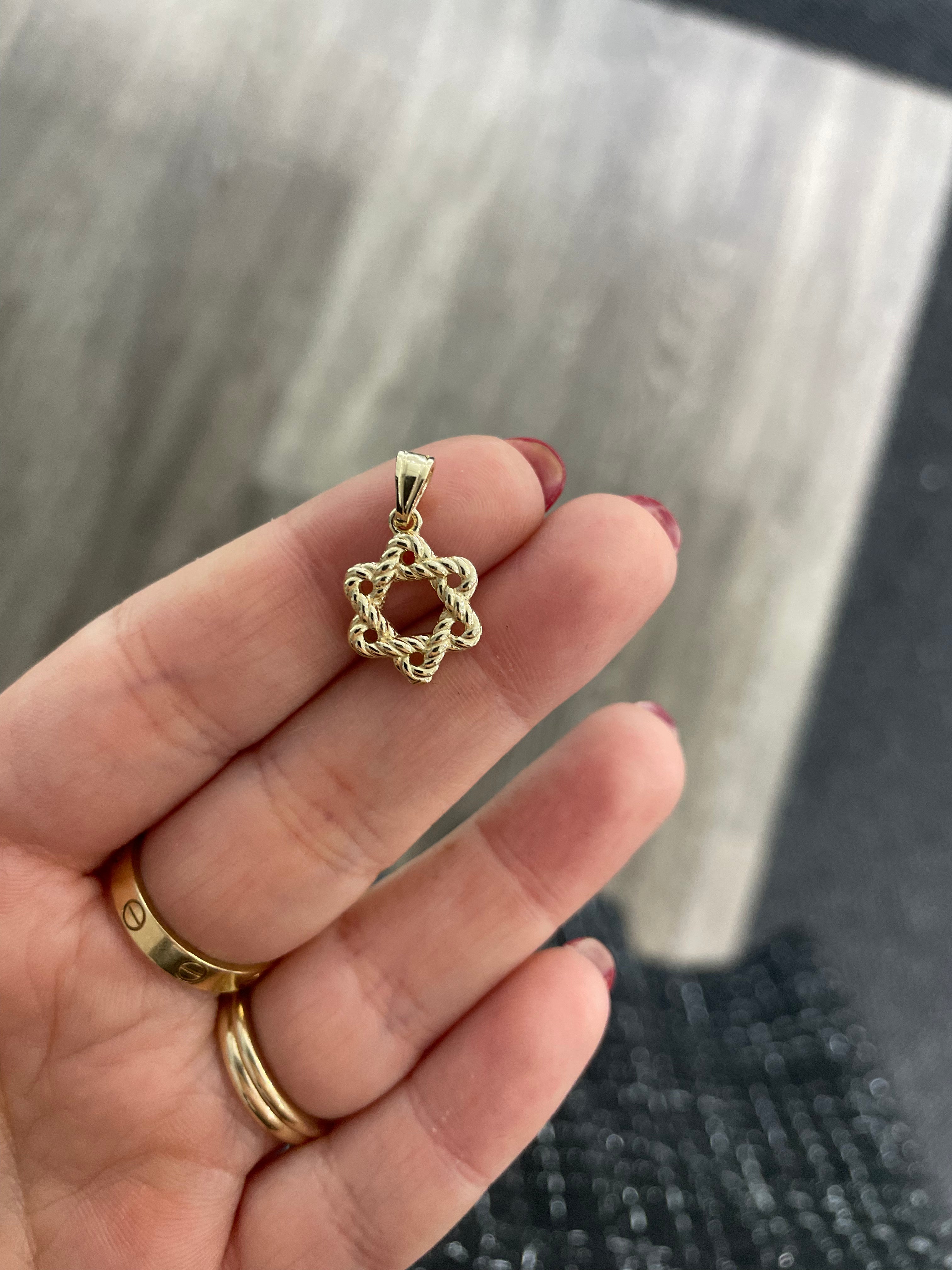 Mini Braided Star of David Charm