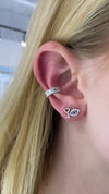 Manchette d'oreille avec bordure en diamant