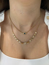 Diamond Sapphire Evil Eye Beaded Necklace