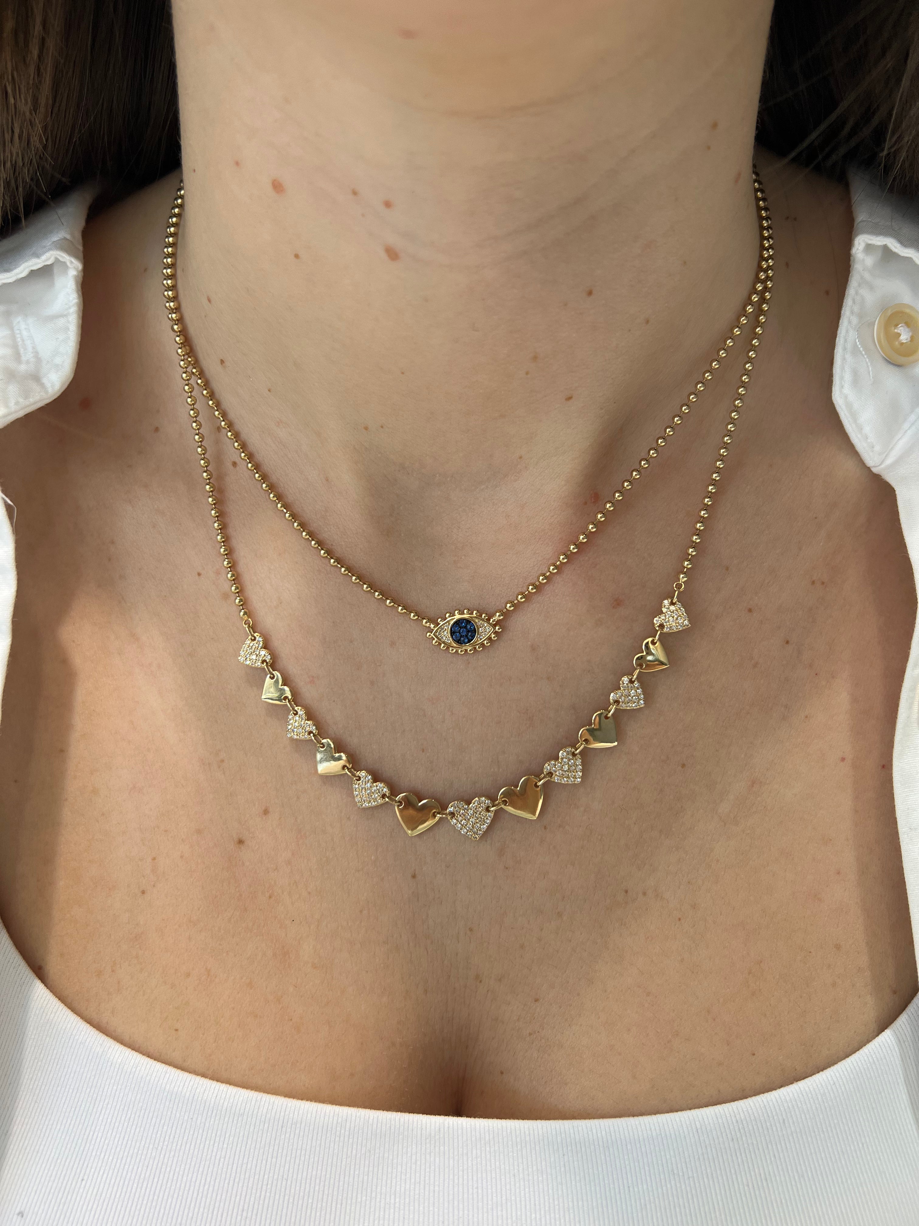 Diamond Heart Beaded Necklace