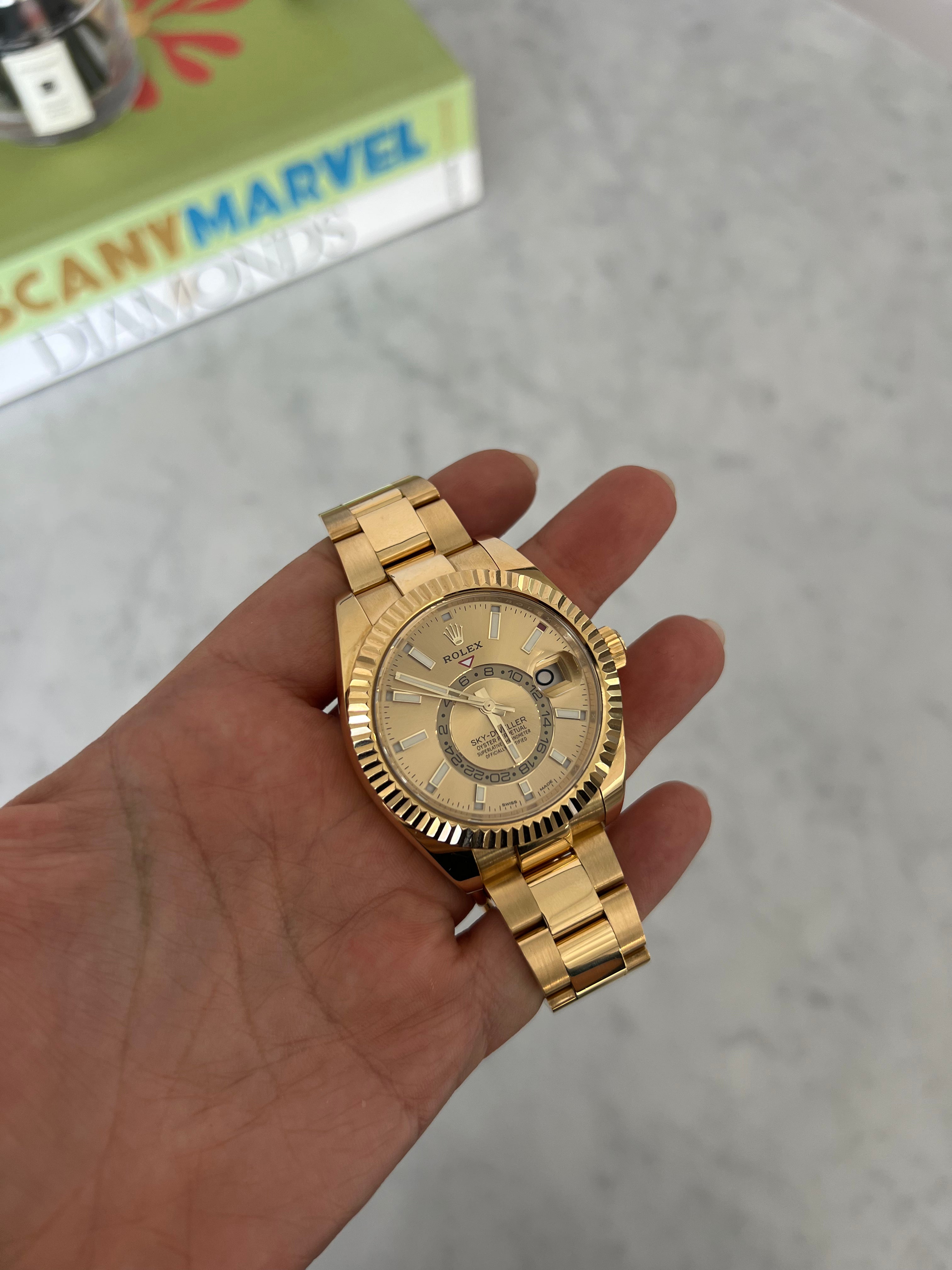 Rolex Sky-Dweller Yellow Gold Champagne Dial 326938