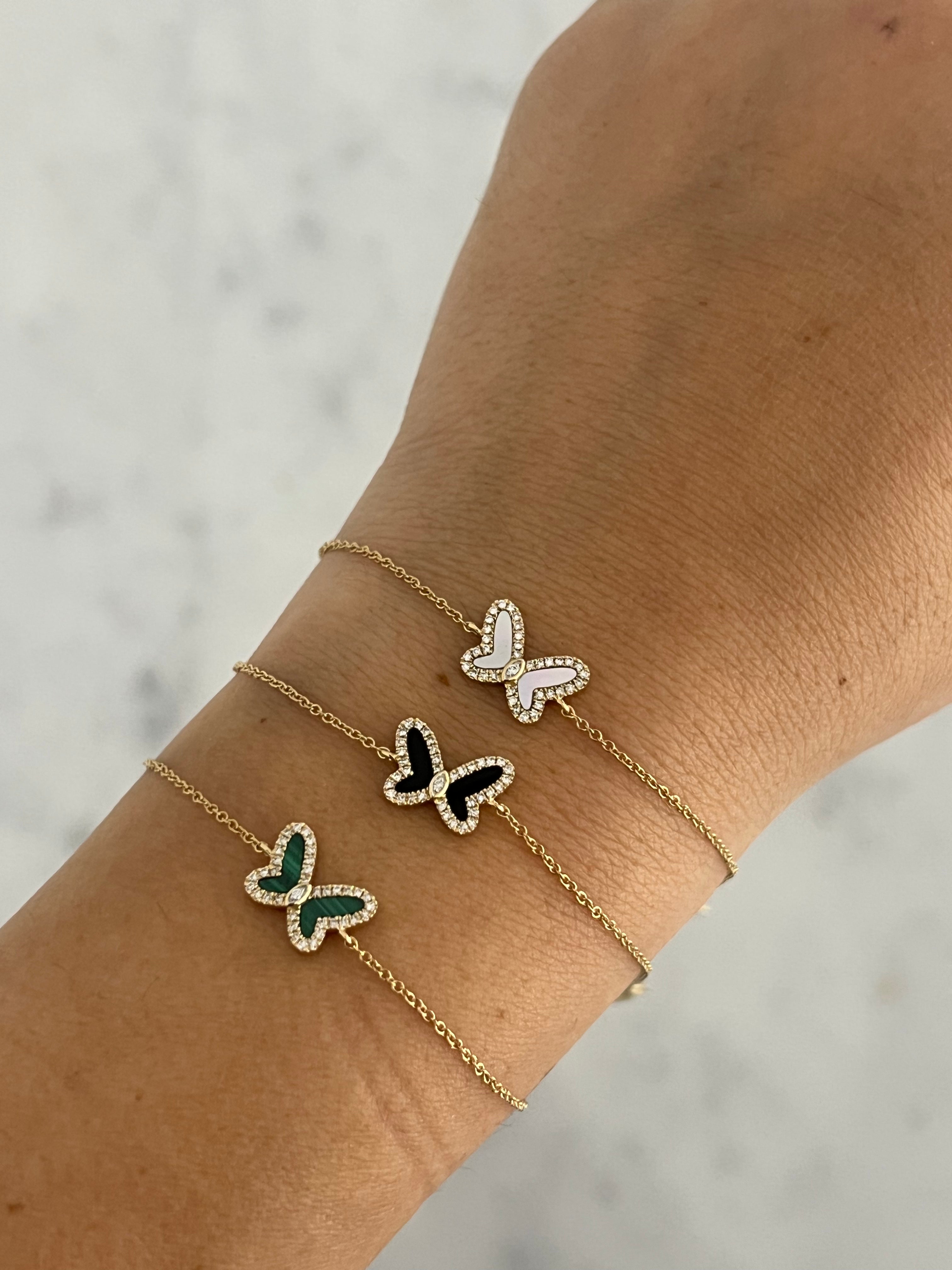 Diamond Gemstone Butterfly Bracelet