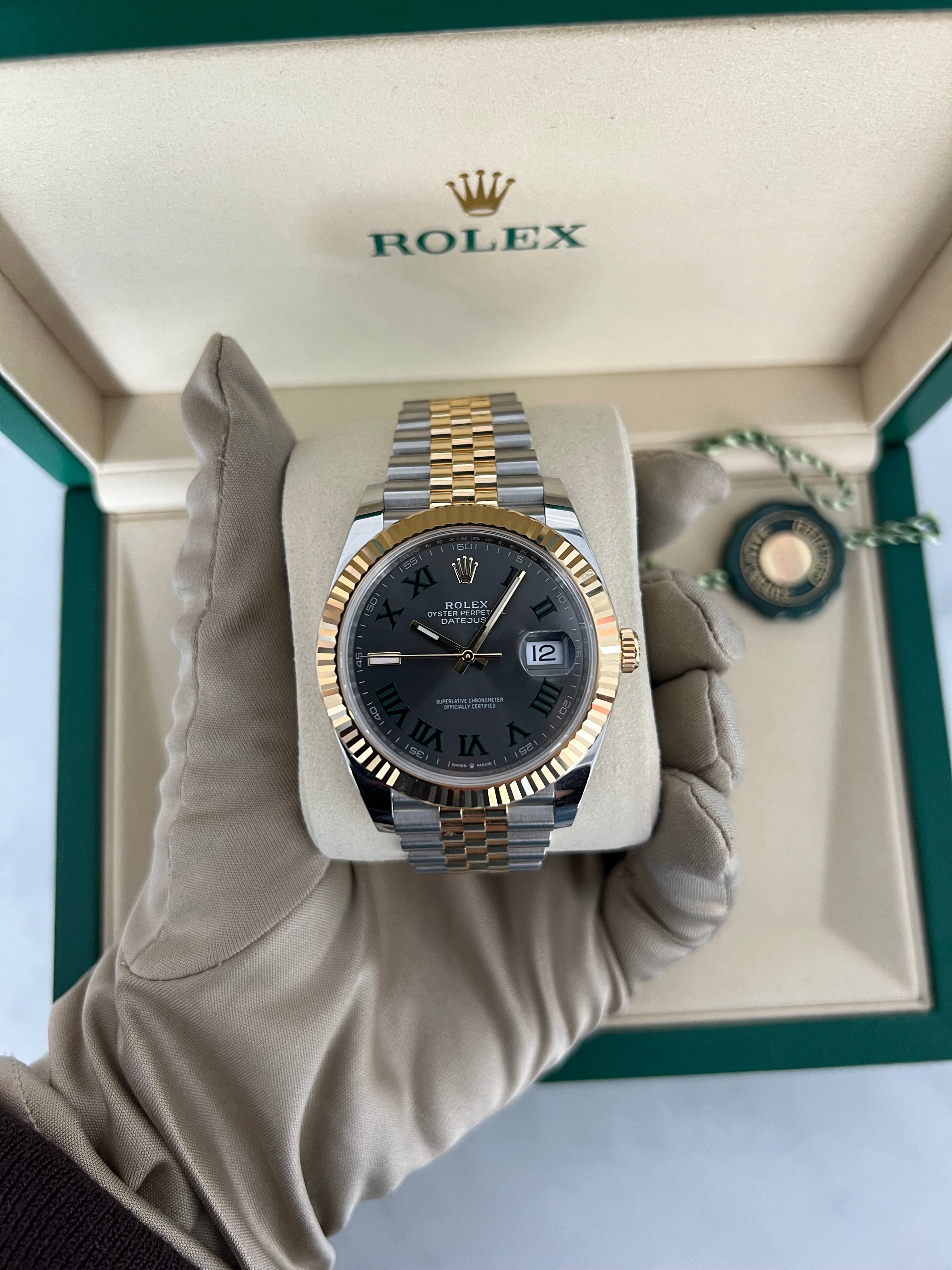 Rolex Datejust Two-Tone Yellow Gold Wimbledon Dial Jubilee Bracelet 41mm 126333/2025