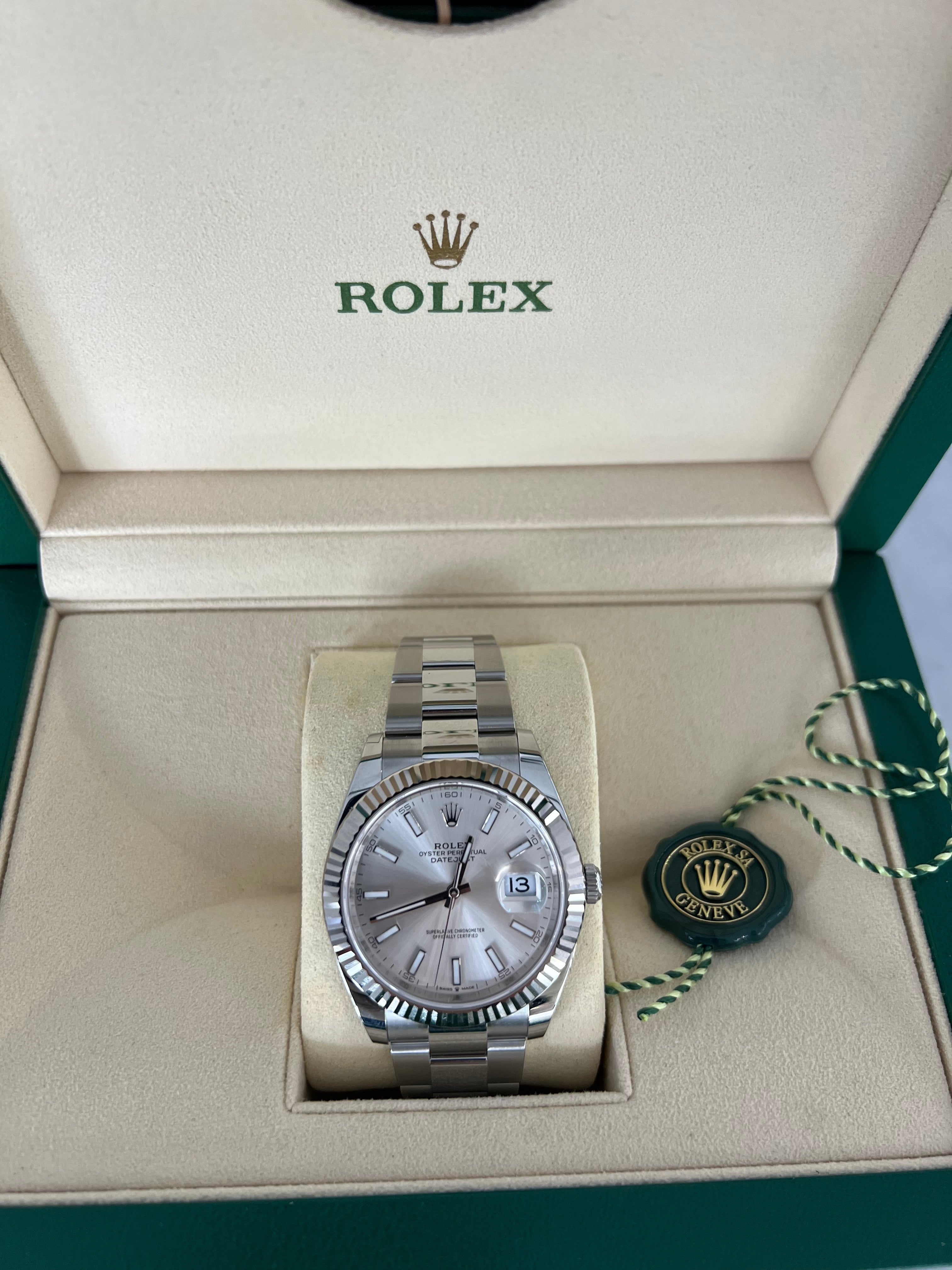 Rolex Datejust Stainless Steel Silver Dial Fluted Bezel Oyster Bracelet 41mm 126334/2025