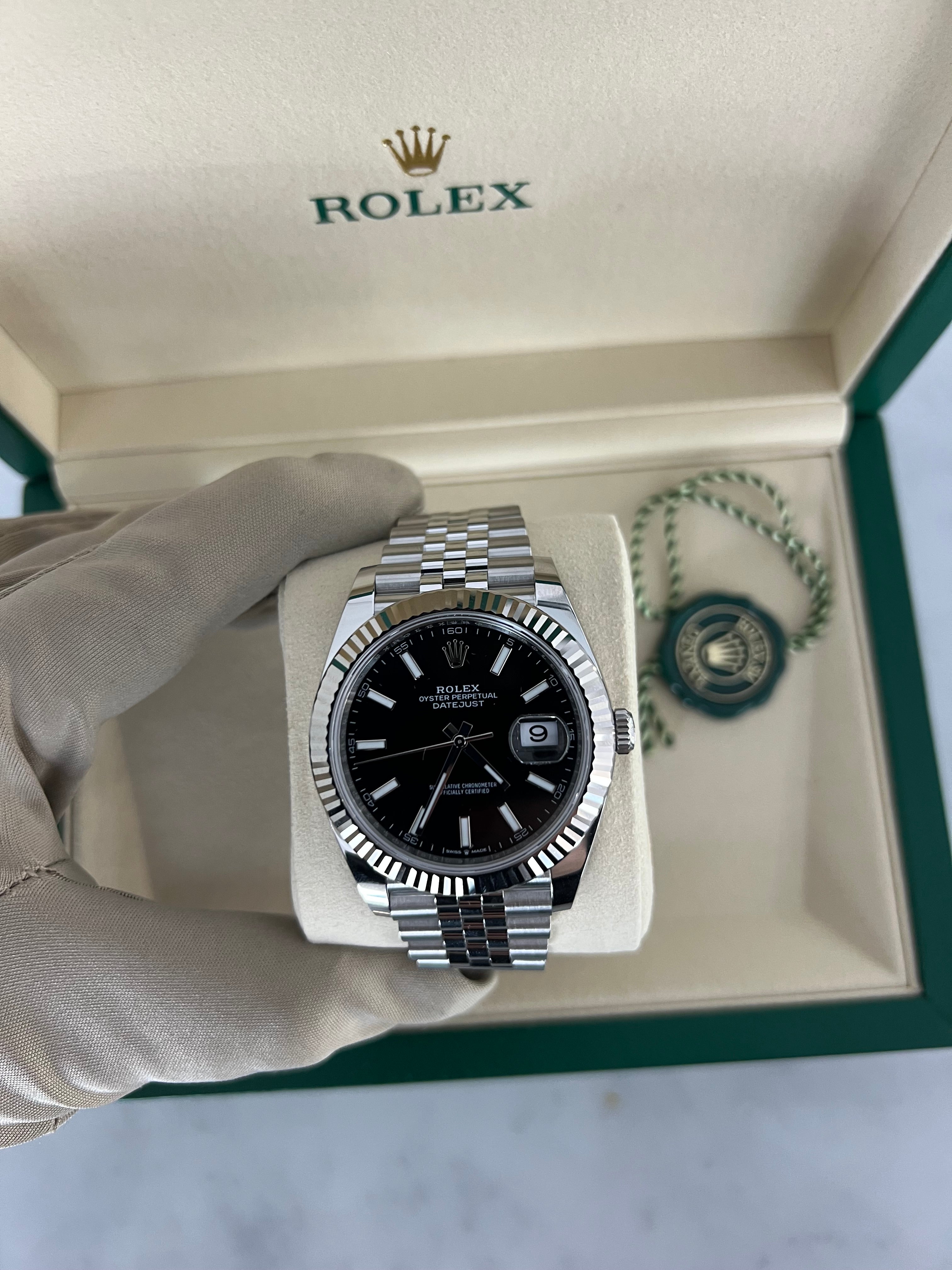 Rolex Datejust Stainless Steel Black Stick Dial Jubilee Bracelet 41mm 126334/2026