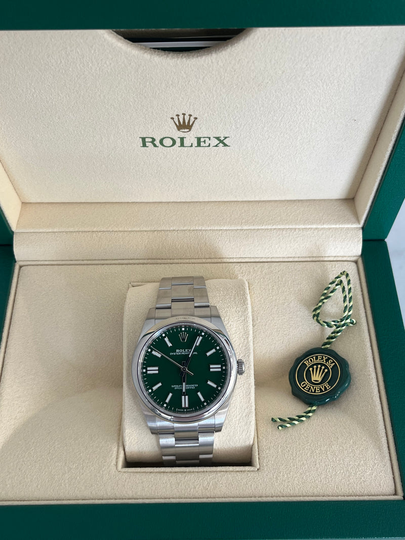 Rolex Oyster Perpetual Green Face 41MM 124300