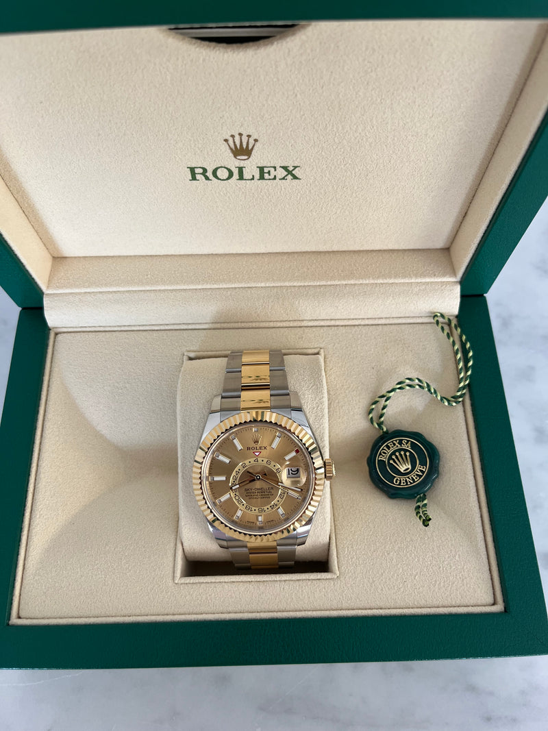 Rolex Sky Dweller Two Tone Champagne Face