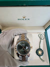 Rolex Datejust 41mm Two Tone Jubliee bracelet and Fluted bezel with Olive Green Roman 126333/2026
