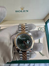 Rolex Datejust 41mm Two Tone Jubliee bracelet and Fluted bezel with Olive Green Roman 126333/2026