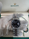 Rolex Datejust 36mm Black Stick on Jubliee bracelet and Fluted Bezel 126234/2026
