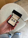 Diamond Blue Sapphire Halo Studs