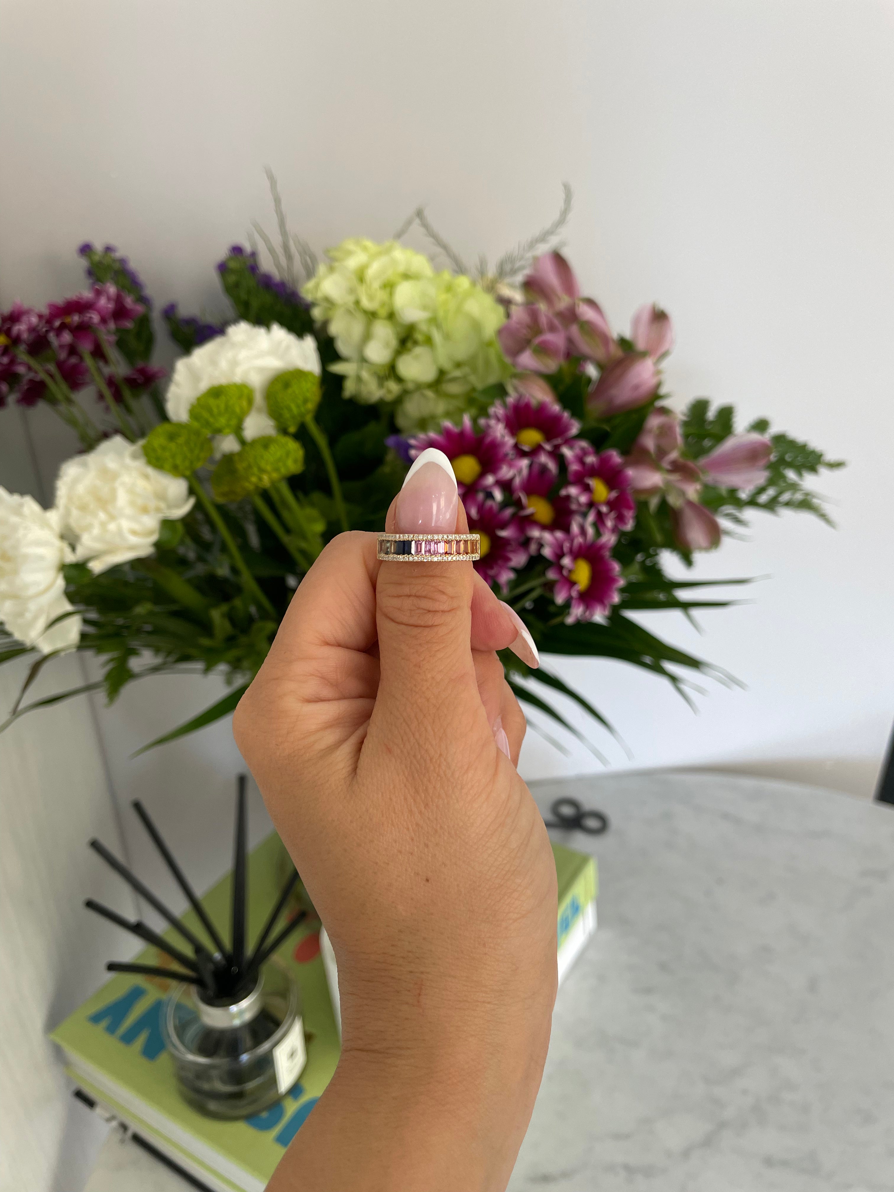 Colourful Baguette Gemstone Ring