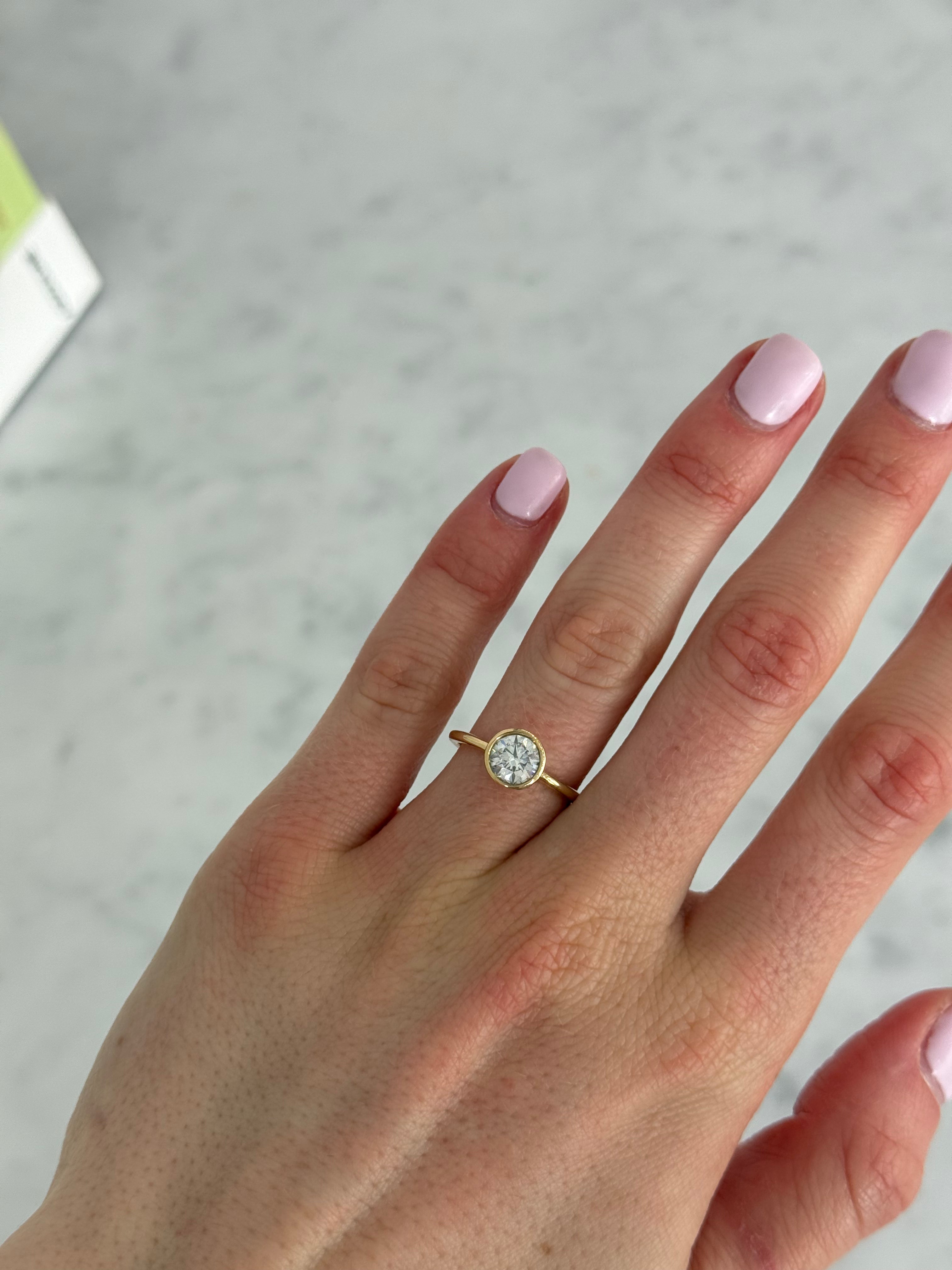 1.00 ct Round Bezel Lab Diamond Ring