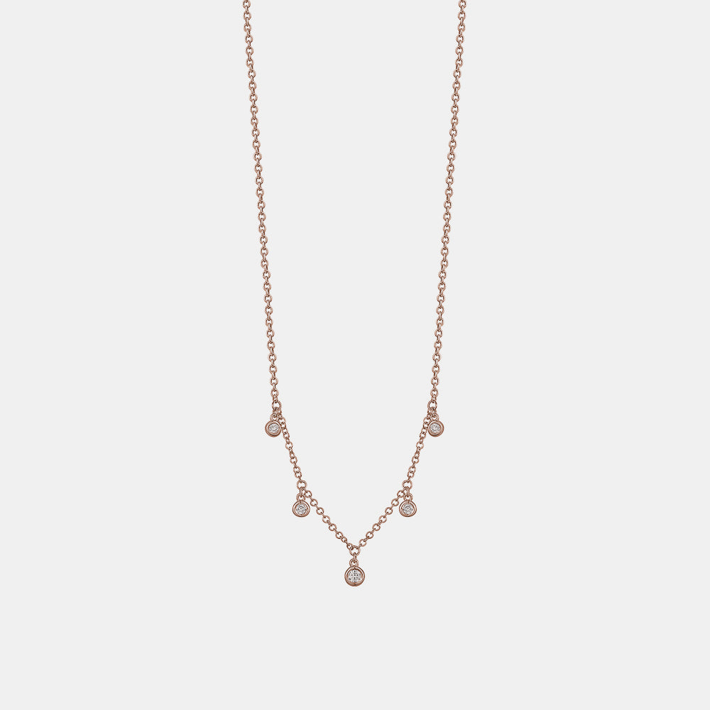 Dangling Diamond Bezel Necklace