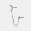 Boucles d'Oreilles  Éclair et Lune en Diamant