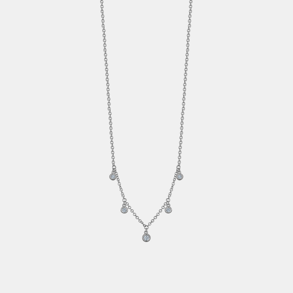 Dangling Diamond Bezel Necklace