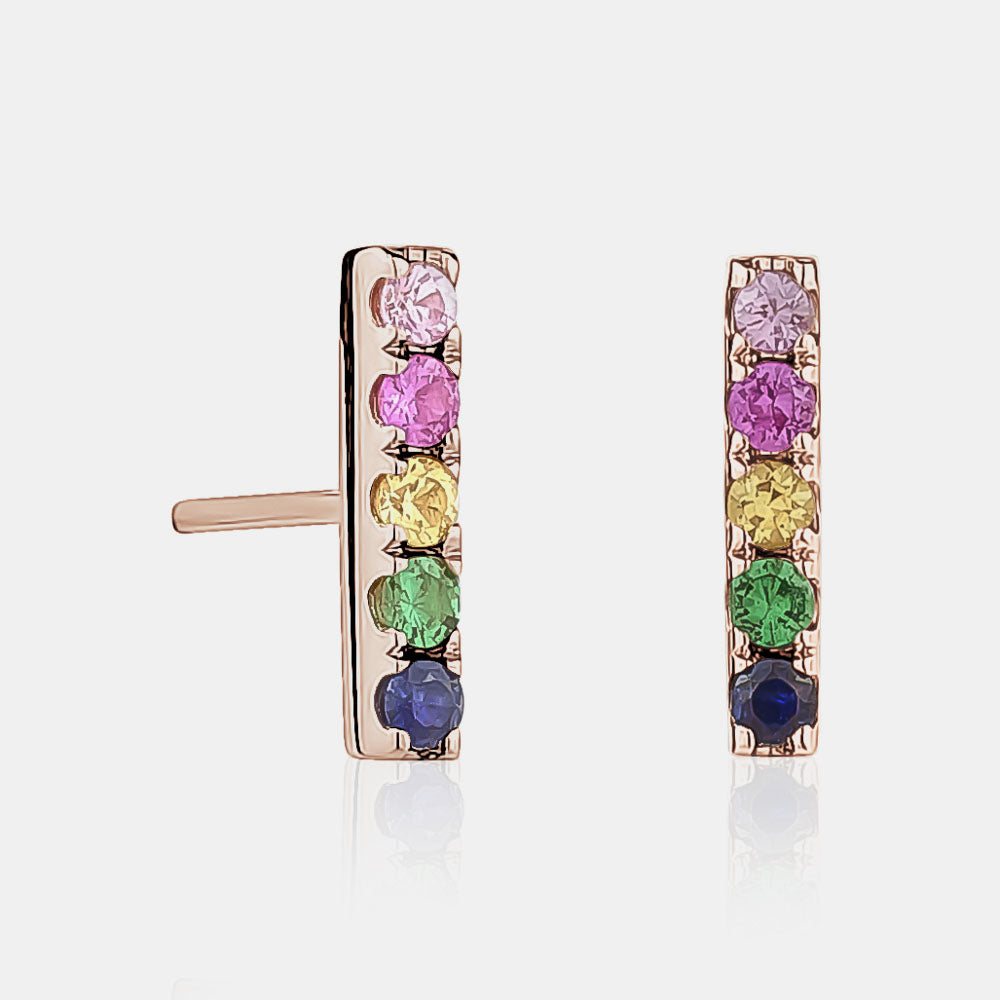 Boucles d'Oreilles Barre Arc en Ciel