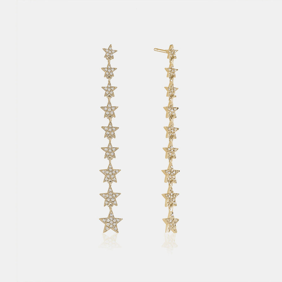Boucles d'Oreilles Étoile pendante en Diamant