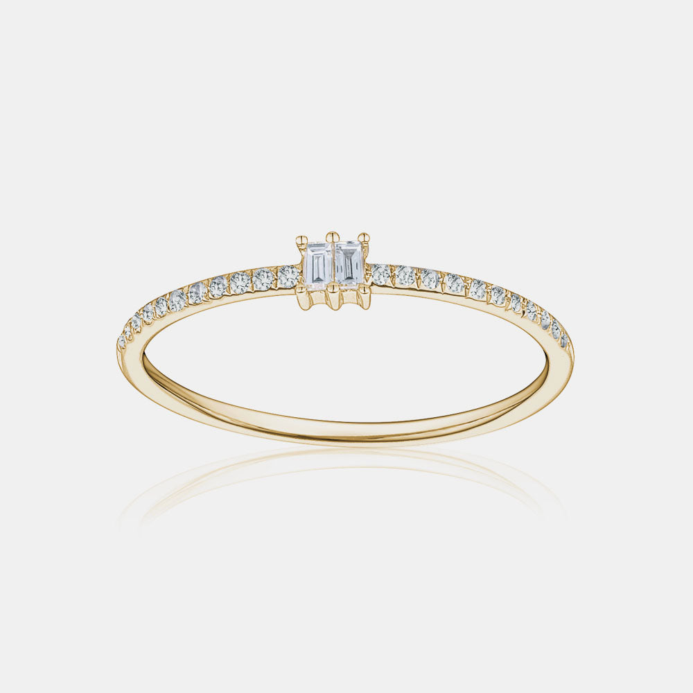 Double Vertical Baguette Stackable Ring